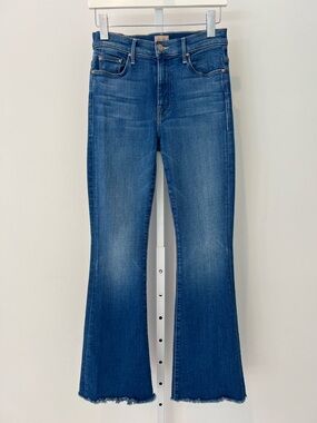 MOTHER THE WEEKENDER FRAY BLUE DOUBLE VISION JEANS SIZE 26